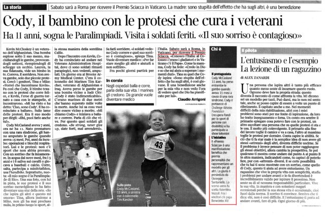 Il Premio Sciacca in prima pagina sul Corriere della Sera